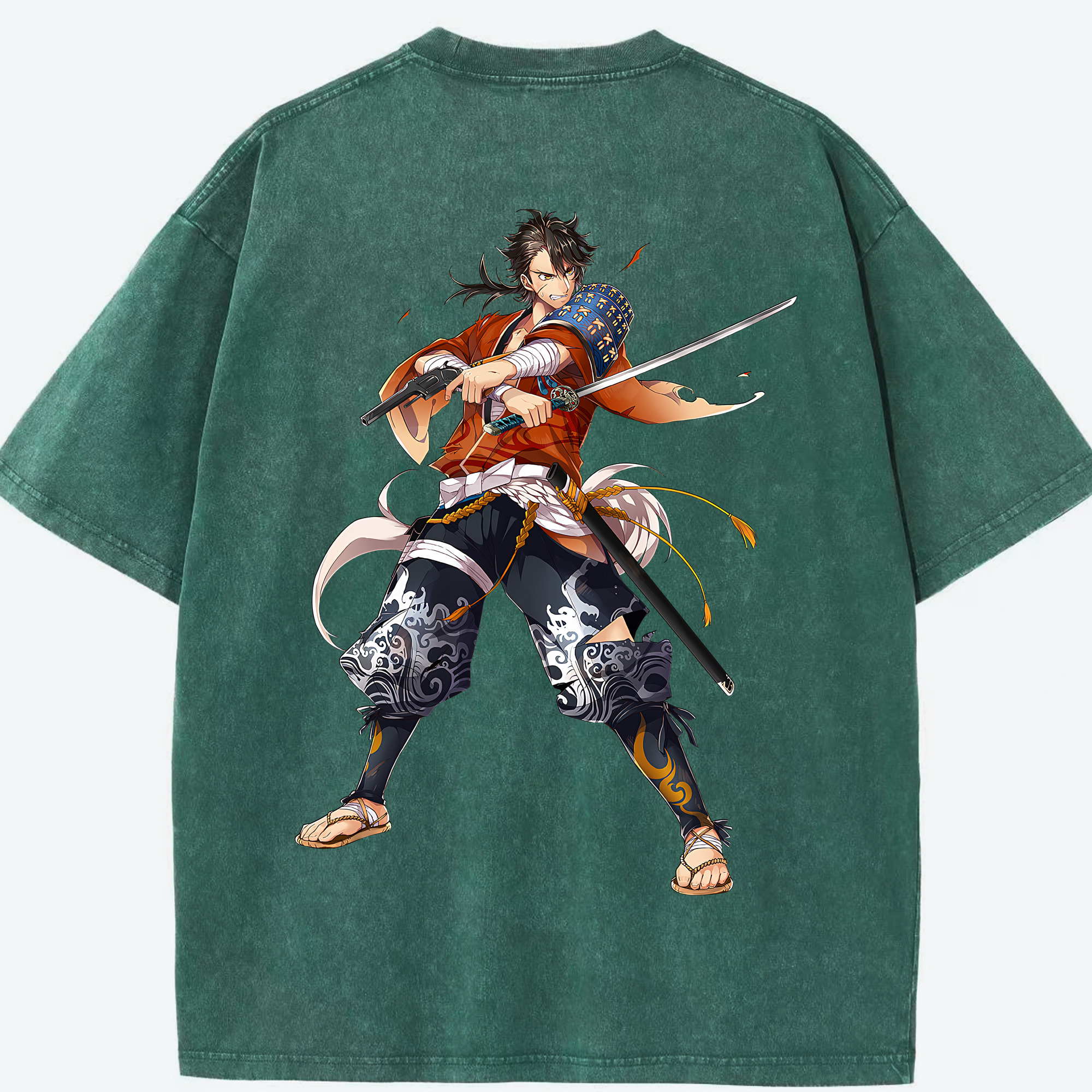 （画像用） 刀剣乱舞 Touken Ranbu 綿100% ヴィンテージ風 半袖Tシャツ（背面プリント）